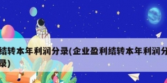 結轉(zhuǎn)本年利潤分錄(企業(yè)盈利結轉(zhuǎn)本年利潤分錄)