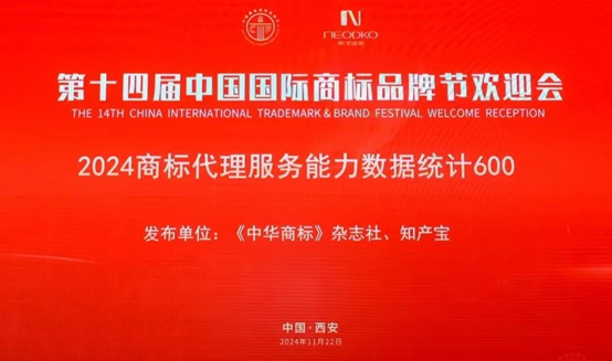  世譽鑫誠知識產(chǎn)權(quán)榮獲“2023年中國商標(biāo)代理機構(gòu)600強”3